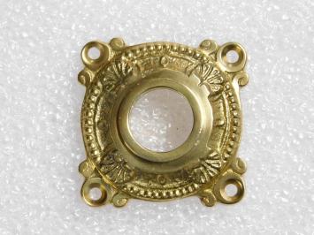 Fixed Door Knob with Rosette - Polished Brass