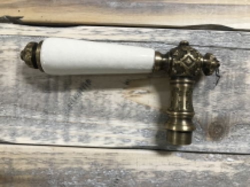 1 door handle brass with porcelain grip including mandrel