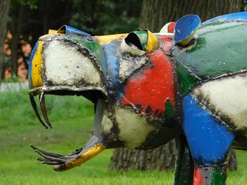 Bamba Hippo Sculpture - 50 x 80 cm - Metal Artwork - Colorful