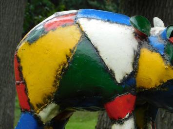 Bamba Hippo Sculpture - 50 x 80 cm - Metal Artwork - Colorful