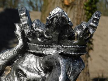 Bloempot olifant - polystone - grijs met zwart