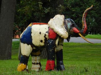 Olifant Nacho - 80 x 90 cm - Kleurrijk Beeld - Afrikaans Kunstwerk