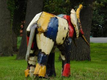 Olifant Nacho - 80 x 90 cm - Kleurrijk Beeld - Afrikaans Kunstwerk