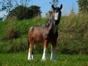 Horse statue in color - 110 cm - Polystone