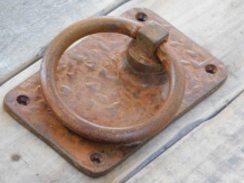 1 Rustic large ring as door shutter/gate shutter-rust coated metal.
