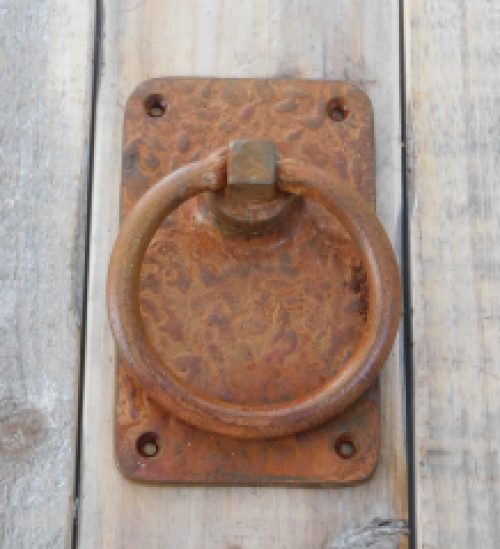 1 Rustic large ring as door shutter/gate shutter-rust coated metal.