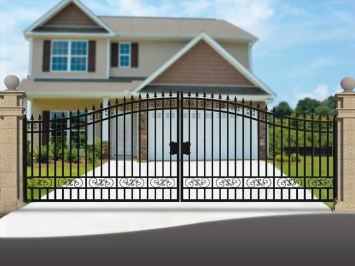 Wrought Iron Gate – Sleek Design – 596 cm – Black