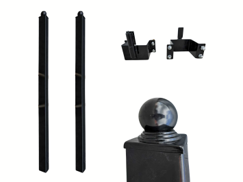 Wrought Iron Gate – Sleek Design – 596 cm – Black