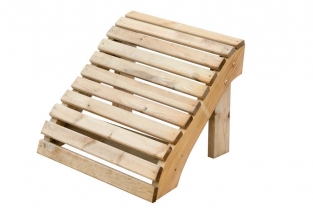 Dubbele houten tuinstoelen met middentafel, geimprigneerd.