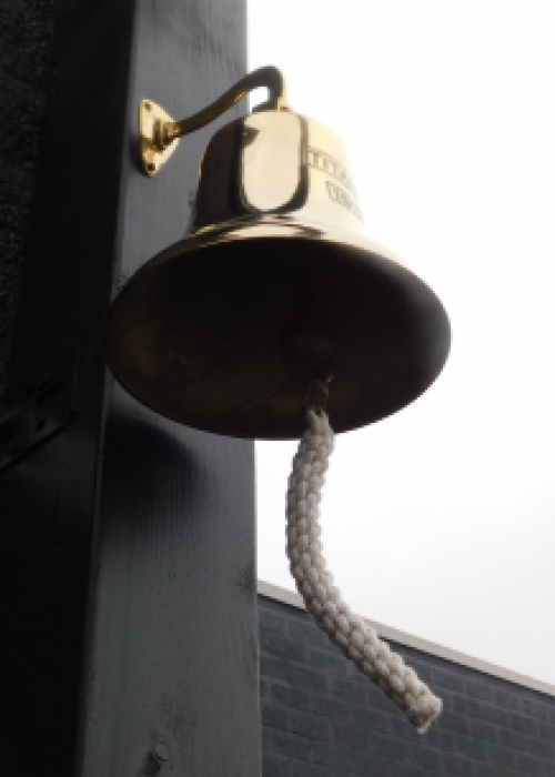 Bell ''Titanic 1912'' with rope, brass