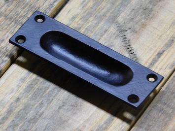 Sliding door handle - 10 cm - Black - Iron