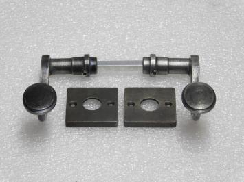 Hamilton Door Handle Set with Escutcheons - Galvanised Cast Iron