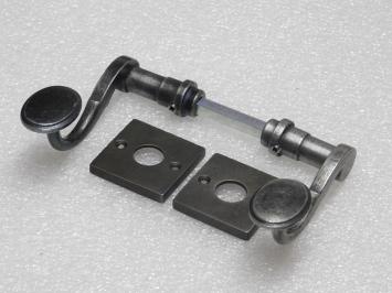 Hamilton Door Handle Set with Escutcheons - Galvanised Cast Iron