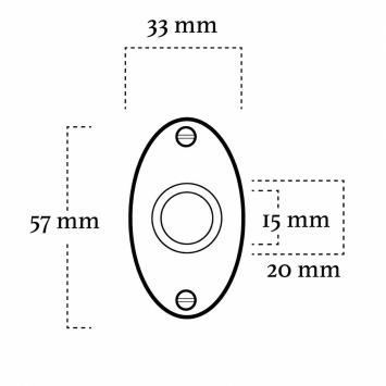 Set mit 2 ovalen Nietrosetten – Mattschwarz