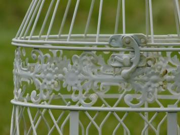 Set of 2 Bird Cages - Round - Vintage White