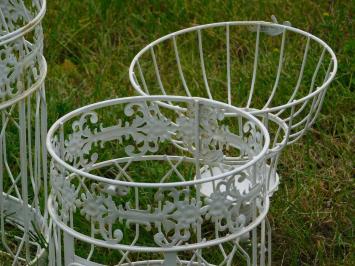 Set of 2 Bird Cages - Round - Vintage White
