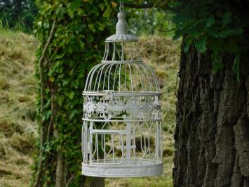 Set of 2 Bird Cages - Round - Vintage White