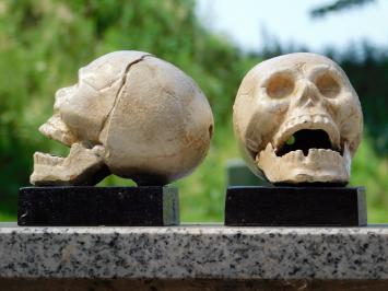 Buchstützen-Set „Totenkopf“ – Gusseisen