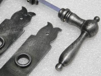 Türbeschlagset – Türgriffe Cambridge + Türplatten Baron BB 72 – Gusseisen, verzinkt