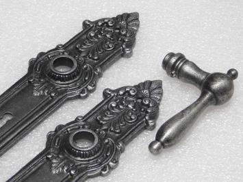 Türbeschlagset – Türgriffe Cambridge + Türplatten Heritage BB 72 – Gusseisen, verzinkt