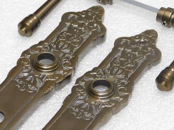 Set Deurbeslag Montel – Klinken + Deurplaten PZ 92 – Donker Gepatineerd Messing