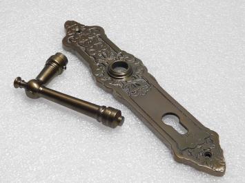 Set Deurbeslag Montel – Klinken + Deurplaten PZ 92 – Donker Gepatineerd Messing