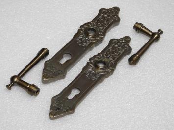 Set Deurbeslag Montel – Klinken + Deurplaten PZ 92 – Donker Gepatineerd Messing