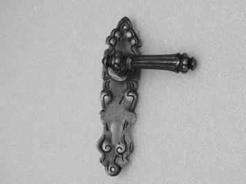 Set Deurbeslag - Klinken Oxford + Deurplaten Royale PC 92 - Gietijzer Verzinkt