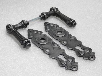 Set Deurbeslag - Klinken Oxford + Deurplaten Royale PC 92 - Gietijzer Verzinkt