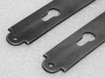 Door Hardware Set - Windsor Handles + Prestige PC 92 Door Plates - Cast Iron, Galvanised