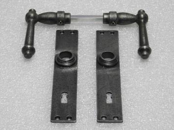 Set Deurbeslag - Klinken York + Deurplaten Blanco BB 72 - Gietijzer Verzinkt