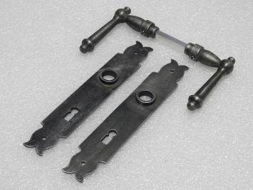 Set Deurbeslag - Klinken York + Deurplaten Noble PC 92 - Gietijzer Verzinkt