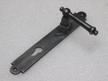 Door Fittings Set - York Handles + Prestige PC 92 Door Plates - Cast Iron, Galvanised