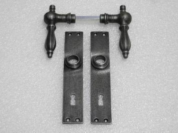 Set Deurbeslag - Klinken Kensington + Deurplaten Blanco - Gietijzer Verzinkt