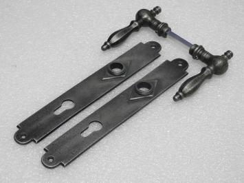 Set Deurbeslag - Klinken Kensington + Deurplaten Prestige - Gietijzer Verzinkt