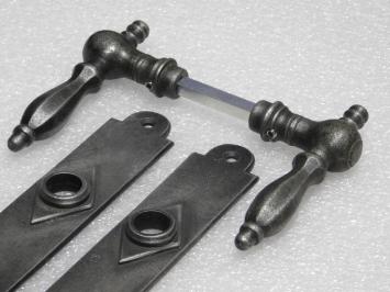 Set Deurbeslag - Klinken Kensington + Deurplaten Prestige - Gietijzer Verzinkt