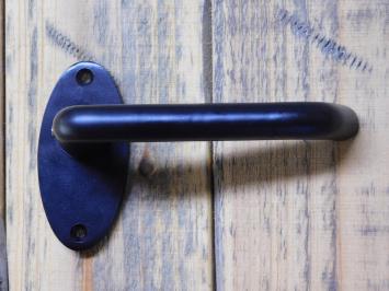 Set Türgriffe mit ovalen Rosetten + Schlüsselrosetten BB – Mattschwarz – Aluminium