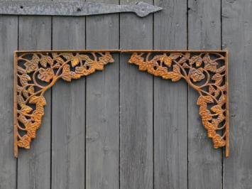2er-Set Eckträger - 36,5 x 36,5 cm - Gusseisen Rost