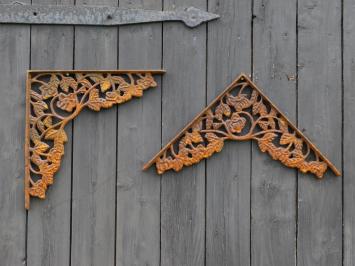 2er-Set Eckträger - 36,5 x 36,5 cm - Gusseisen Rost