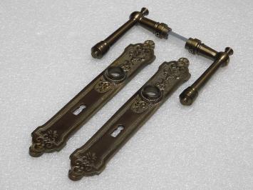 Set Deurklinken Montel + Lange Deurplaten BB 72 - Gepatineerd Messing