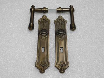 Set Deurklinken Montel + Lange Deurplaten BB 72 - Gepatineerd Messing
