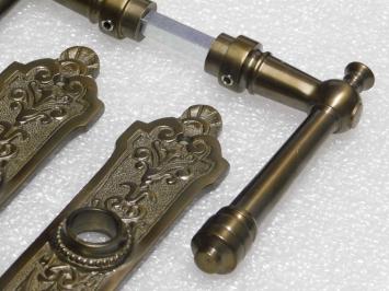 Set Deurklinken Montel + Lange Deurplaten BB 72 - Gepatineerd Messing