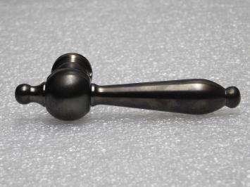 Revo Door Handle Set with Handle Rosettes - Dark Patinated Brass