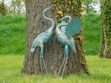 Set prachtige Reigers - Turquoise met Goud - Metaal
