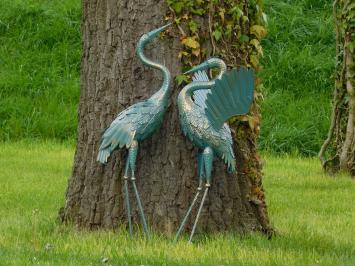 Set prachtige Reigers - Turquoise met Goud - Metaal