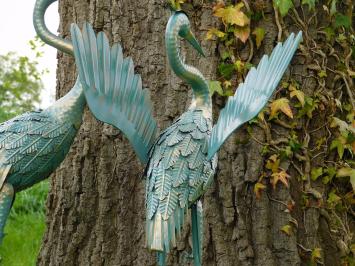 Set prachtige Reigers - Turquoise met Goud - Metaal