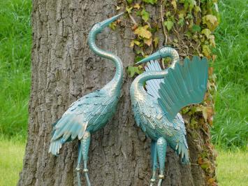 Set prachtige Reigers - Turquoise met Goud - Metaal