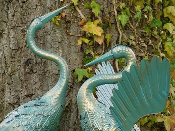 Set prachtige Reigers - Turquoise met Goud - Metaal
