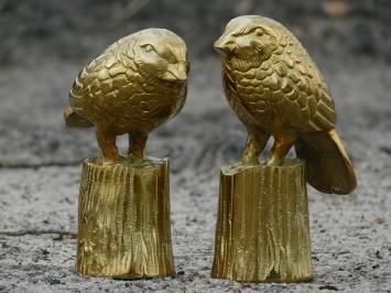 Set vogels op stam - goud - alu