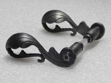 Set Klinken Vienna + Klink- en- Slotrozetten Vierkant - Gietijzer Verzinkt